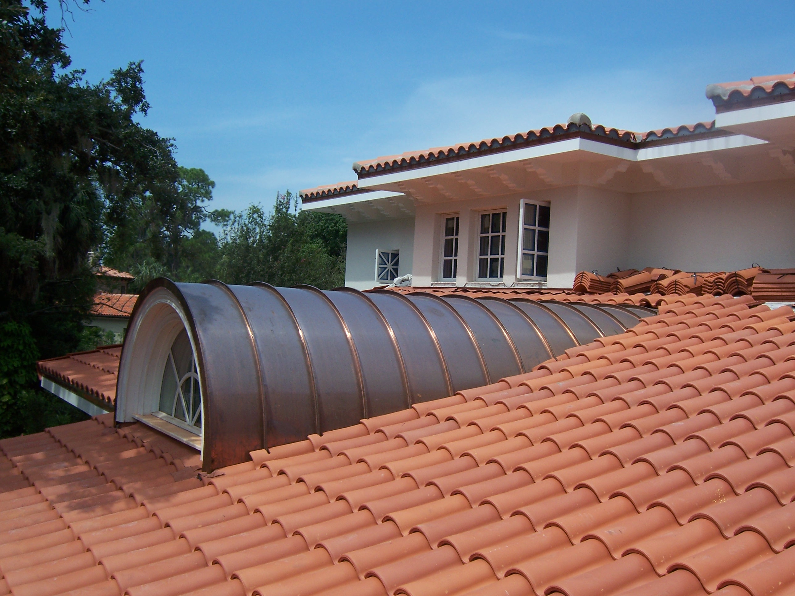 Copper Radius Roof On Clay Tile Roof