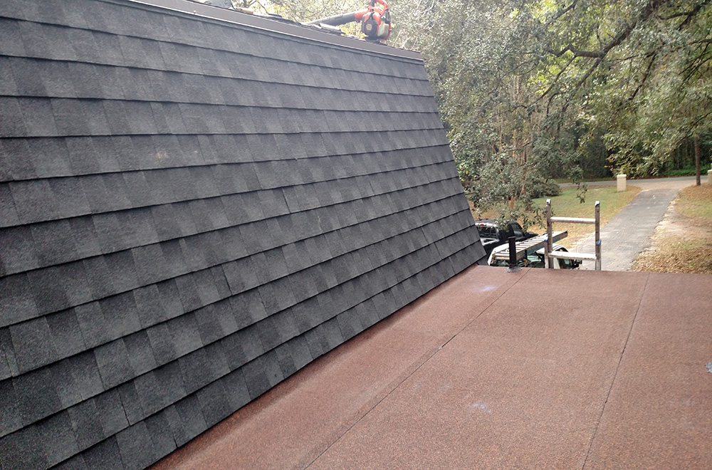 Brown Modified Flat Deck With Black Shingles