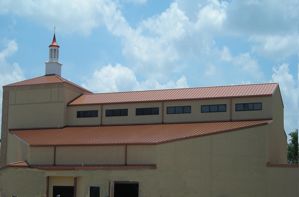 Copper Penny Standing Seam Metal On Church In Orlando