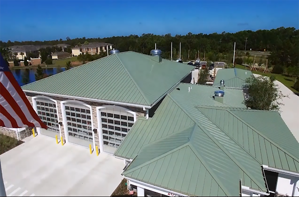 Fire Station 23 Green Standing Seam Metal Roof 