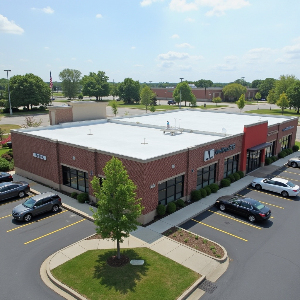 A New TPO roof on a business.