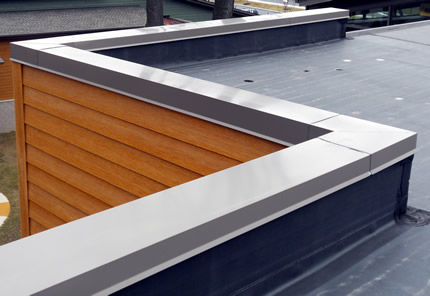 Metal Coping Cap on Single-Ply roof wall