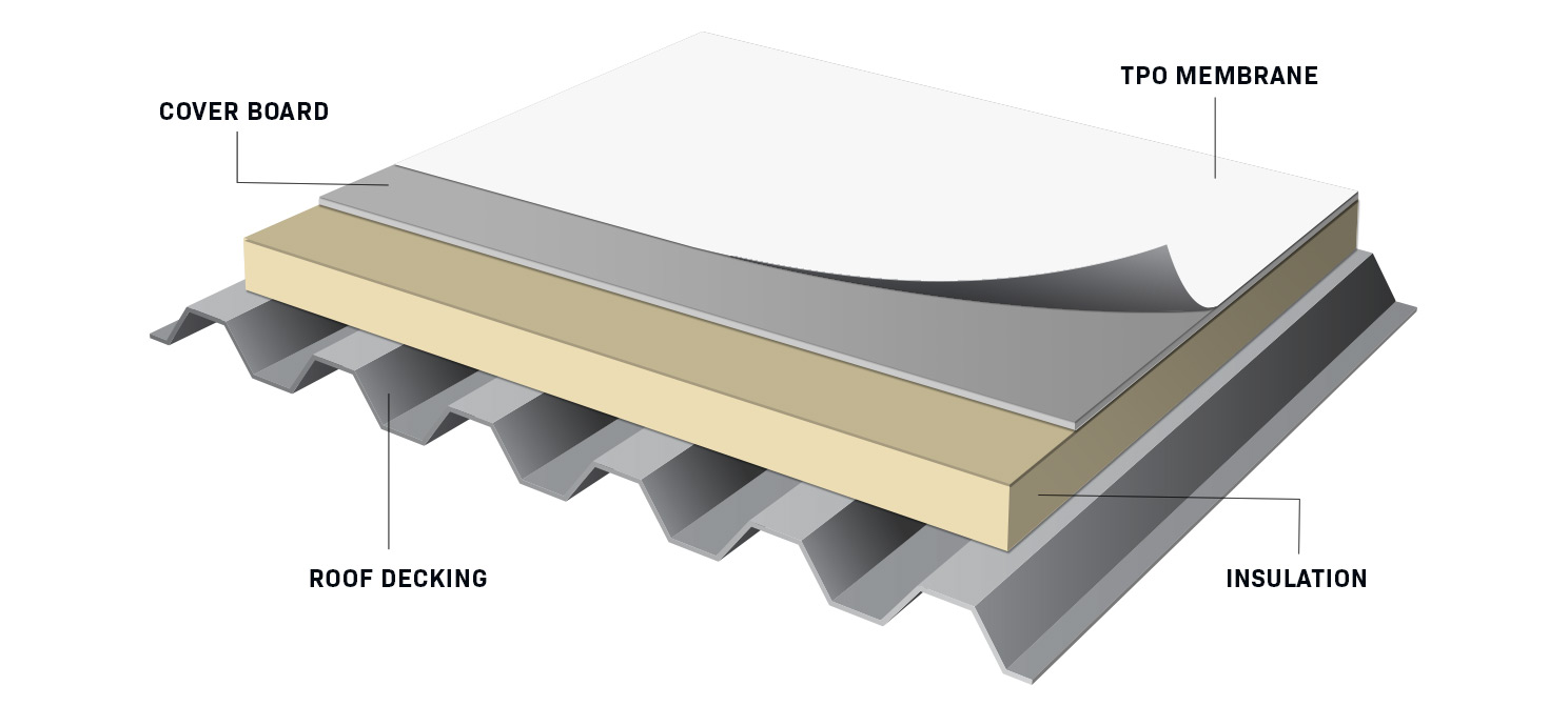 Single-Ply TPO Roof Cutaway
