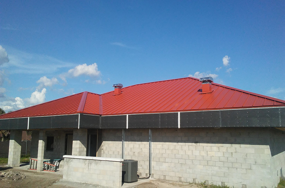 Red-Standing-Seam-Metal-Roof-On-MacDill-AFB