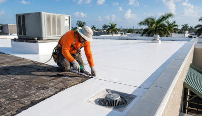 Flat Roof Replacement in progress